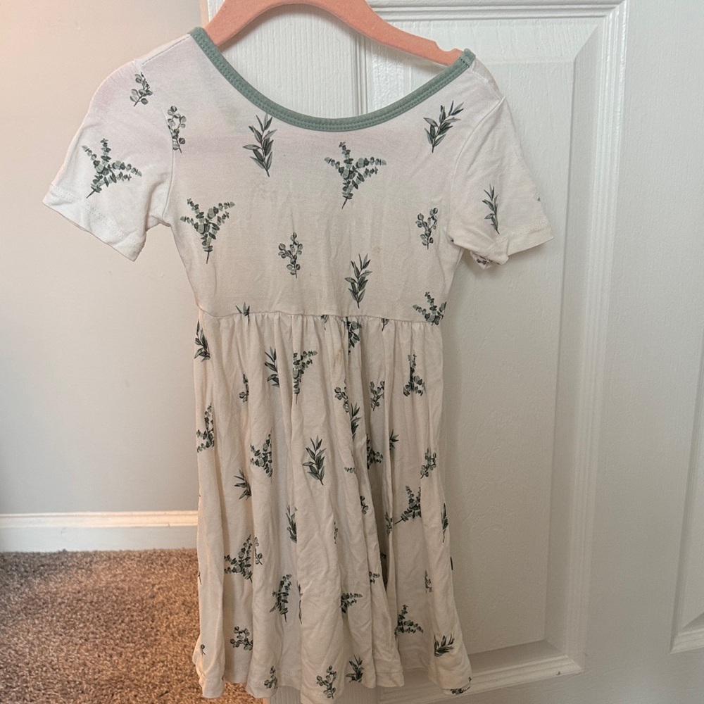 Kyte BABY Cream and Green Kids Dress